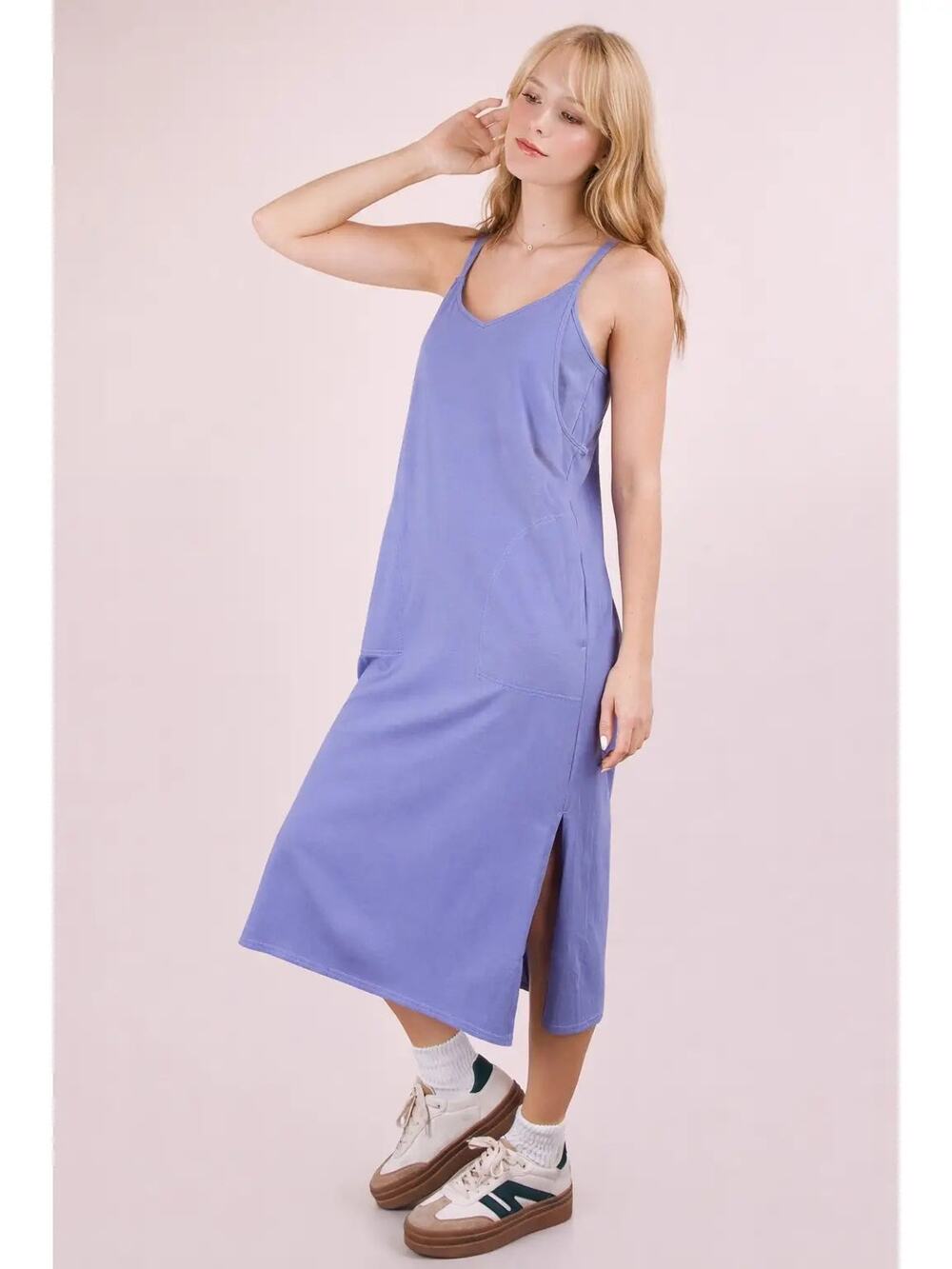 V-Neck Midi Dress